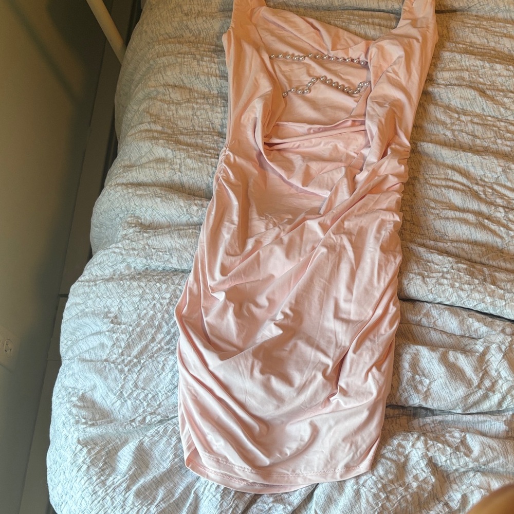 Lucy in the Sky Pink Draped Sleeveless Dress - Picture 2 of 6